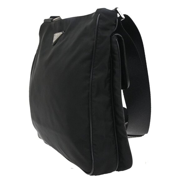 PRADA MILANO Logo Tessuto Shoulder Bag Nylon Leather Black Italy 87KA725 - Picture 2 of 16